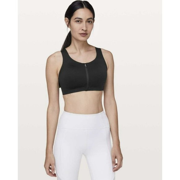 Lululemon Enlite Bra *Zip Front Black 36E EUC - Picture 1 of 4